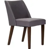 Nido Dining Chair in Walnut & Gray Fabric (Set of 2)