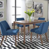 Space Savers 5-Piece Dining Set in Walnut & Blue