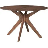 Space Savers 47" Round Pedestal Dining Table in Satin Walnut