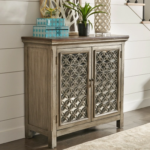 Westridge 2-Door Accent Cabinet in Wire Brushed Gray