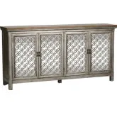 Westridge 4-Door Accent Cabinet in Wire Brushed Gray