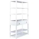 East End Accent Bookcase in Brushed White Wood