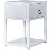 East End 1-Drawer 1 Shelf Accent Table in Brushed White Wood