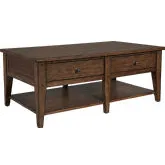Lake House Cocktail Table in Rustic Brown Oak