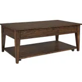 Lake House Lift-Top Cocktail Table in Rustic Brown Oak