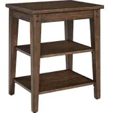 Lake House End Table in Rustic Brown Oak