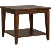 Lake House Lamp End Table in Rustic Brown Oak