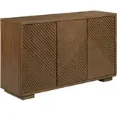 Easton 3-Door Accent Cabinet in Bronze Brown Wood