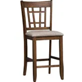 Santa Rosa II Lattice Counter Chair in Honey & Linen (Set of 2)
