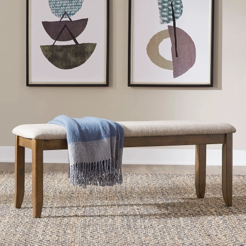 Santa Rosa II Dining Bench in Honey & Linen