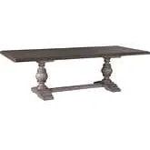 River Place 102" Trestle Dining Table in Distressed Gray & Tobacco Brown Wood