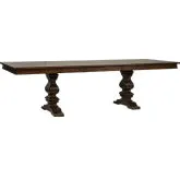 Armand 82" to 106" Trestle Dining Table with Leaf in Antique Brownstone