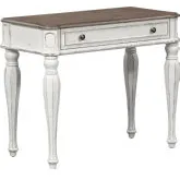 Magnolia Manor Vanity Desk Console in Antique White & Wood