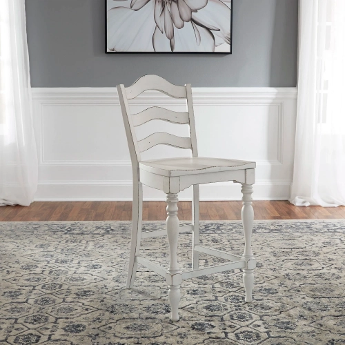 Magnolia Manor Ladder Counter Chair in Antique White (Set of 2)
