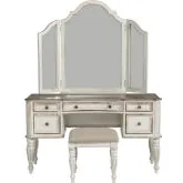 Magnolia Manor Bedroom Vanity Set in Antique White