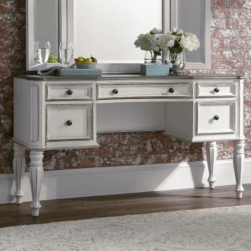 Magnolia Manor Bedroom Vanity Desk in Antique White