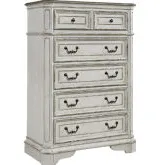 Magnolia Manor 5-Drawer Chest in Antique White