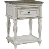 Magnolia Manor Leg Nightstand in Antique White
