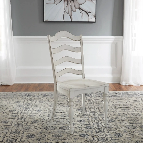 Magnolia Manor Ladder Dining Chair in Antique White (Set of 2)