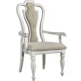 Magnolia Manor Splat Back Dining Arm Chair in White (Set of 2)