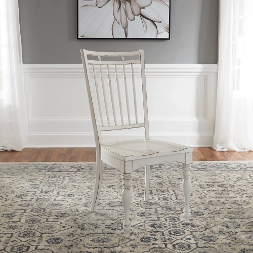Magnolia Manor Spindle Dining Chair in Antique White (Set of 2)