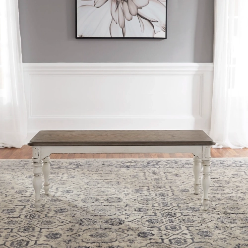 Magnolia Manor Dining Bench in Antique White