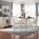 Magnolia Manor 5-Piece Gathering Dining Set in Antique White
