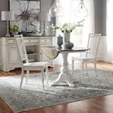 Magnolia Manor 3-Piece Drop-Leaf Dining Set in Antique White