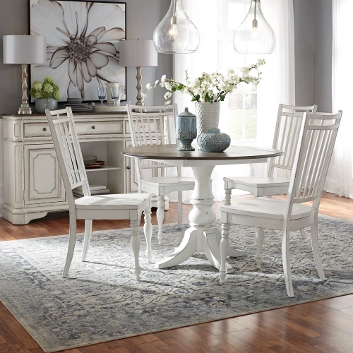 Magnolia Manor 5-Piece Drop-Leaf Dining Set in Antique White