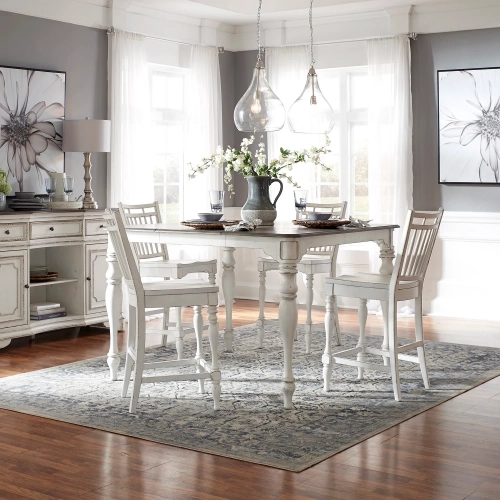 Magnolia Manor 5-Piece Gathering Dining Set in Antique White