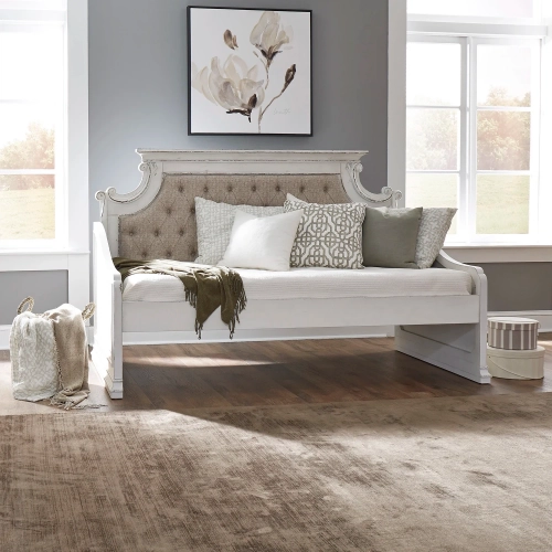Magnolia Manor Twin Daybed in Chenille & Antique White