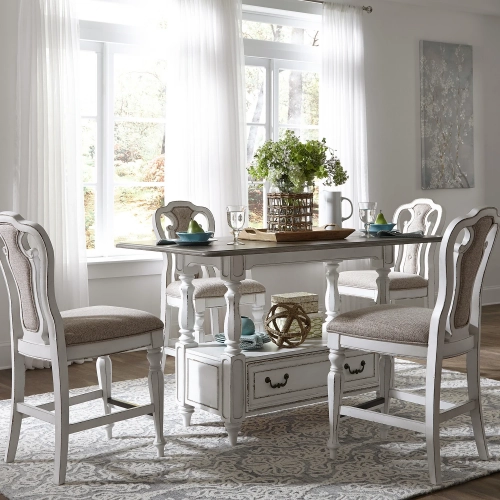 Magnolia Manor 5-Piece Gathering Dining Set in Antique White