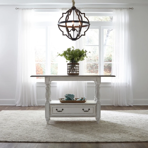 Magnolia Manor 60" Gathering Dining Table in Antique White