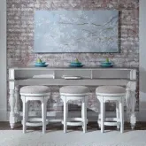 Magnolia Manor 4-Piece Console Set in Antique White & Weathered Brown
