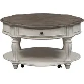 Magnolia Manor Cocktail Table in Antique White Wood