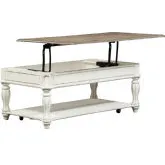 Magnolia Manor Cocktail Table in Antique White Wood