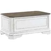 Magnolia Manor Storage Trunk in Antique White & Weathered Bark Wood