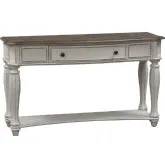 Magnolia Manor Sofa Table in Antique White Wood