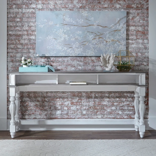 Magnolia Manor Bar Table in Antique White Wood