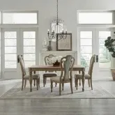 Magnolia Manor 5-Piece Dining Set in Weathered Bisque & Ivory Fabric