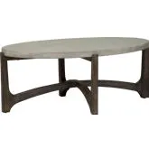 Cascade Oval Cocktail Table in Brushed Brown & Concrete