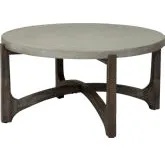 Cascade Round Cocktail Table in Brushed Brown & Concrete