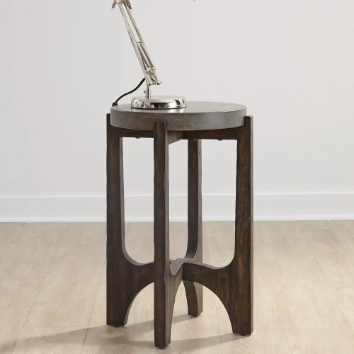 Cascade Side Table in Brushed Brown & Concrete