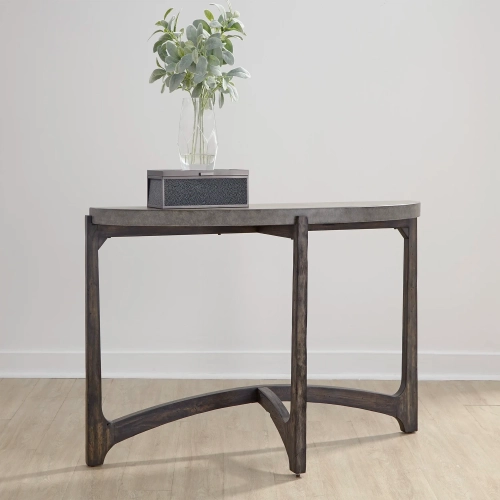 Cascade Sofa Table in Brushed Brown & Concrete