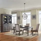 Paradise Valley 5-Piece Dining Set in Brown Wood & Fabric