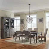Paradise Valley 6-Piece Dining Set in Brown Wood & Fabric