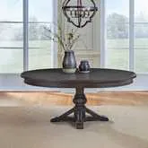 Paradise Valley 72" Pedestal Dining Table in Saddle Brown Wood
