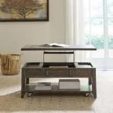 Paradise Valley Lift-Top Coffee Cocktail Table in Saddle Brown Wood