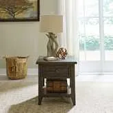 Paradise Valley End Table in Saddle Brown Wood
