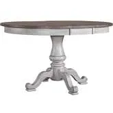 Ocean Isle 54" Pedestal Dining Table in Antique White & Weathered Pine